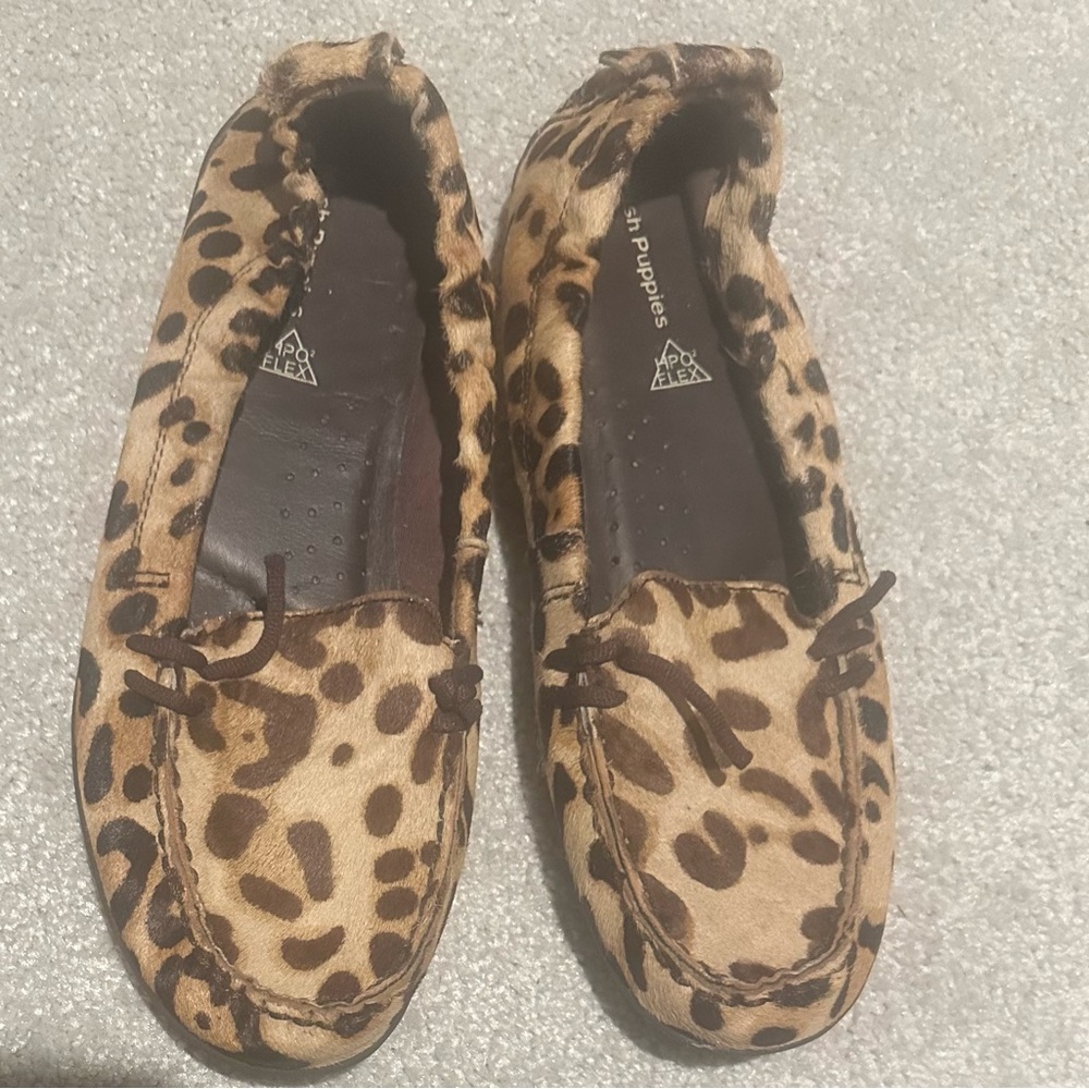 Hush Puppies Leopard Print Moccasins/Loafers